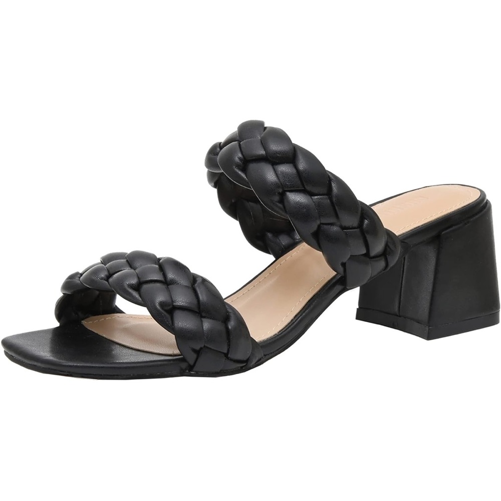 CUSHIONAIRE Women's Onyx Braided Sandals Women's; Black; 9M